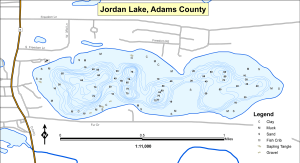 Jordan Lake (Long) Topographical Lake Map