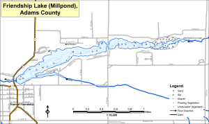 Friendship Lake (Millpond) Topographical Lake Map