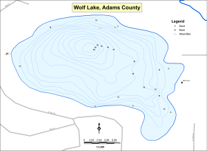Wolf Lake Topographical Lake Map