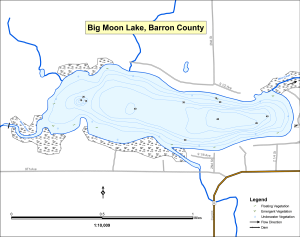 Big Moon Lake Topographical Lake Map