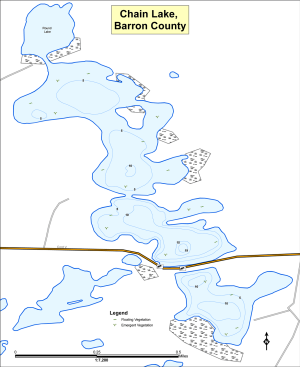 Chain Lake Topographical Lake Map