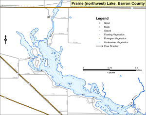 Prairie Lake (1 of 2) Topographical Lake Map