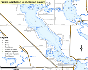 Prairie Lake (2 of 2) Topographical Lake Map