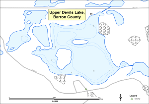 Devils Lake, Upper Topographical Lake Map