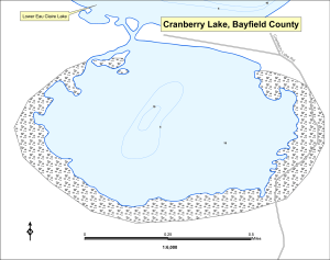 Cranberry Lake T44NR06WS34 Topographical Lake Map