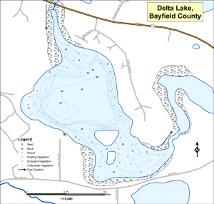 Delta Lake Topographical Lake Map