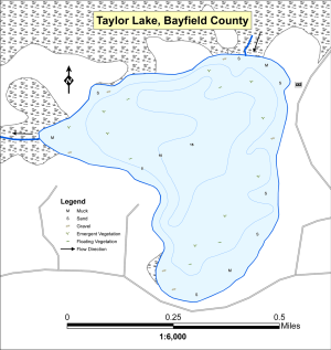 Taylor Lake Topographical Lake Map