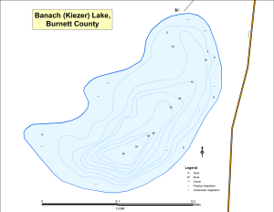 Banach Lake (Kiezer) Topographical Lake Map