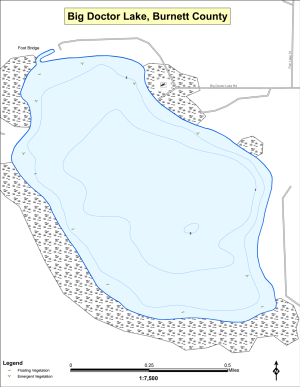 Big Doctor Lake Topographical Lake Map