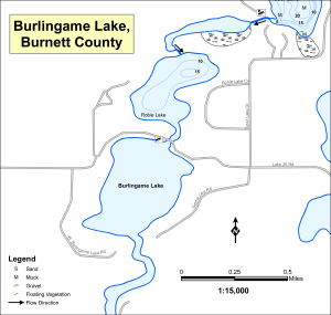 Burlingame Lake Topographical Lake Map