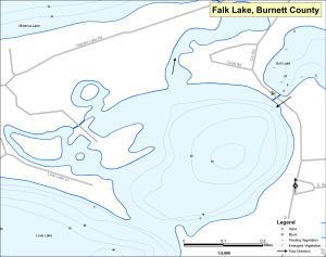 Falk Lake Topographical Lake Map
