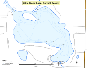 Little Wood Lake Topographical Lake Map