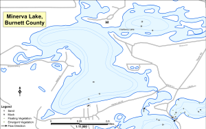 Minerva Lake Topographical Lake Map