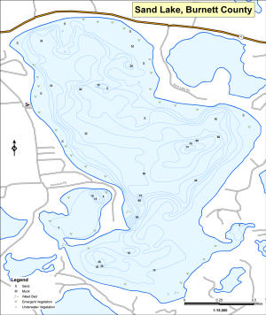 Sand Lake T40NR15WS25 Topographical Lake Map