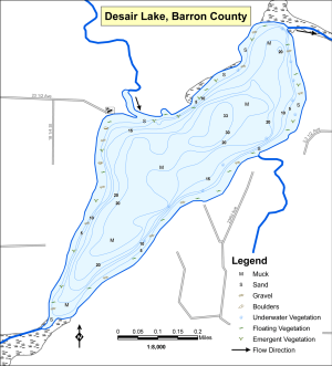 Desair Lake Topographical Lake Map