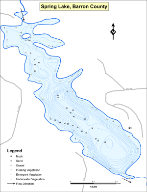 Spring Lake Topographical Lake Map