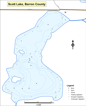Scott Lake Topographical Lake Map