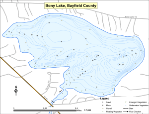 Bony Lake Topographical Lake Map