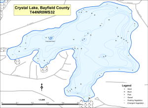 Crystal Lake T44NR06WS32 Topographical Lake Map
