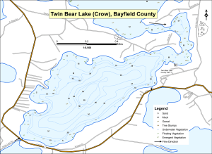 Twin Bear Lake (Crow) Topographical Lake Map