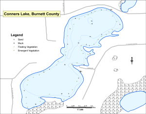Conners Lake Topographical Lake Map