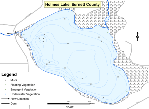 Holmes Lake Topographical Lake Map
