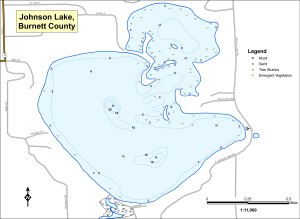 Johnson Lake T40NR16WS23 Topographical Lake Map
