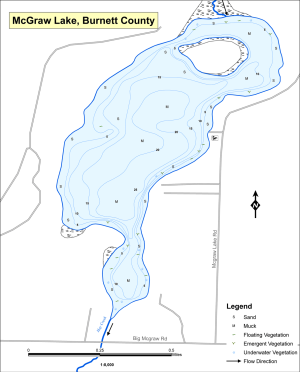 McGraw Lake Topographical Lake Map