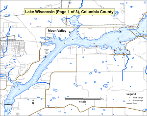 Lake Wisconsin (1 of 3) Topographical Lake Map