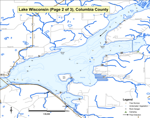 Lake Wisconsin (2 of 3) Topographical Lake Map
