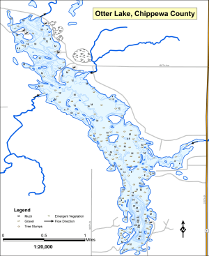 Otter Lake (Brown) Topographical Lake Map