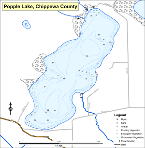 Popple Lake Topographical Lake Map