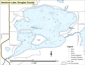Amnicon Lake Topographical Lake Map
