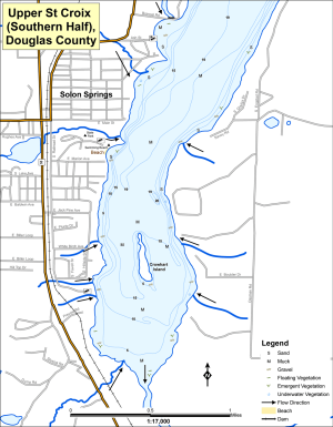 Upper St Croix Lake (1 of 2) Topographical Lake Map