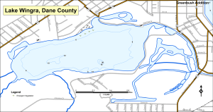 Wingra Lake Topographical Lake Map
