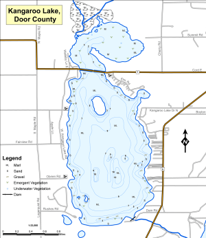 Kangaroo Lake Topographical Lake Map