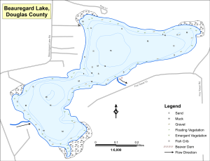 Beauregard Lake Topographical Lake Map