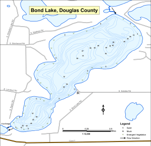Bond Lake Topographical Lake Map