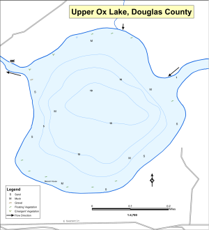 Ox Lake, Upper Topographical Lake Map