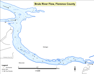 Brule River Flow Topographical Lake Map