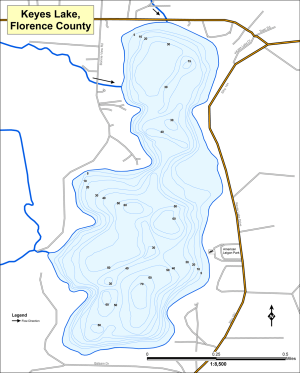Keyes Lake Topographical Lake Map