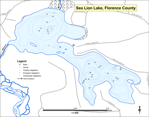 Sea Lion Lake Topographical Lake Map
