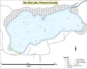 Van Zile Lake Topographical Lake Map