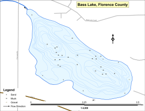 Bass Lake T38N R17E S13 Topographical Lake Map
