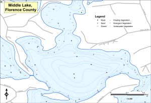 Middle Lake Topographical Lake Map