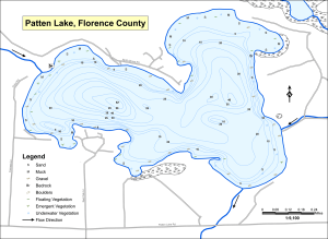 Patten Lake Topographical Lake Map