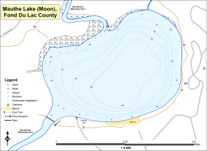 Mauthe Lake (Moon) Topographical Lake Map