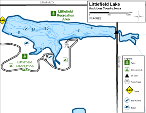 Littlefield Lake Topographical Lake Map