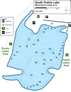South Prairie Lake Topographical Lake Map