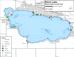 Storm Lake Topographical Lake Map